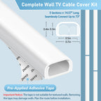 ZhiYo 43" Cord Covers for Wires on Wall, Beige Cord Hider, 0.7" W x 0.4" H