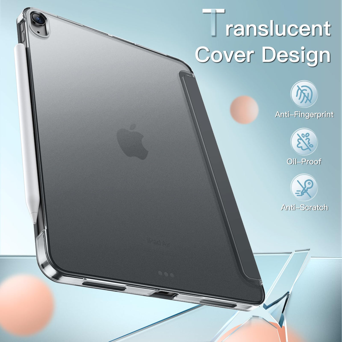 JETech Case for iPad Air 11" M4/M3/M2 & iPad Air 5/4 10.9", Black