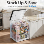 4.0 Cu.Ft Chest Freezer - 7-Temp Adjustable Deep Freezer, Ultra Quiet, Energy Saving, Removable Basket, Compact Small Deep Freezer for Apartments/Garage/Office/Kitchen, Gray