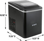 Avanti Ice Maker Mighty Ice Countertop Design Makes 26 Pounds of Bullet-Shaped Ice Cubes in 24 Hours, Digital Touch Controls and Self Cleaning Function, Includes Scoop, Black