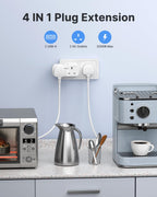 VINTAR Double Plug Adapter UK with 2 USB, 2 Way Plug Extension Sockets