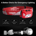 Lepro LED Head Torch 2 Pack with Red Light, Super Bright Headlamp 6 Modes