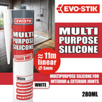 EVO-STIK Multipurpose Silicone Sealant White - Waterproof & Mould Resistant