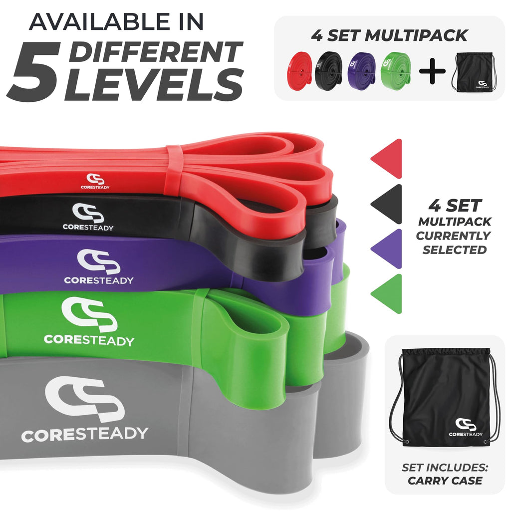 Coresteady Pull Up Bands & Resistance Bands - Heavy Duty Loop Band for Men & Women - Build Fit Power & Muscle - Training, Fitness Assist Pull Ups & Gym Exercise