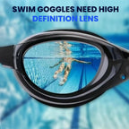Swimming Goggles Pack of 1, Anti-Fog Googles Swimming Adults, Anti-Leak UV Protection Crystal Clear Vision with Free Protection Case, Nose Clips & Earplus Suitable for Adults & Kids