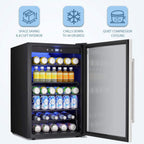 Antarctic Star 18L Mini Fridge Cooler 24Can, Beverage Refrigerator with Quiet Compressor, LED Light,Freestanding Small Fridge with Electronic Temperature Control for Home and Bar(40-61 ℉)