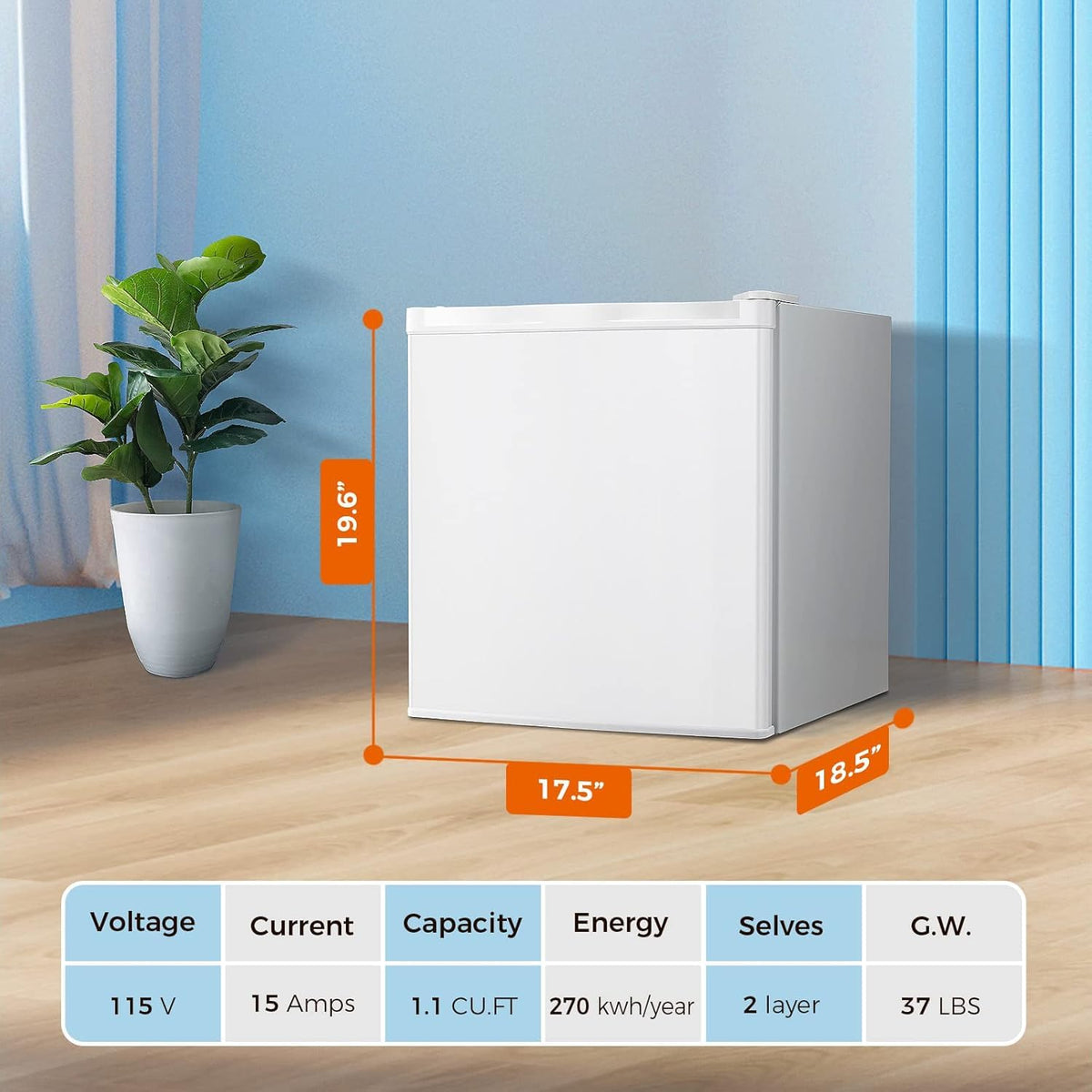 Kismile Small Freezer Upright, 3.0 Cu.ft Mini Freezer, Stainless Steel