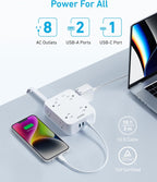 Anker Power Strip with 2000J Surge Protector, 10ft Outlet Extender, 20W 8AC