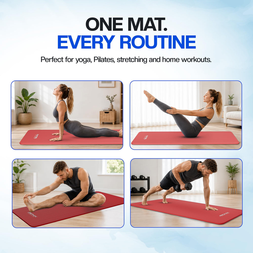 Bionix Yoga Mat For Women Men, Thick Pilates Exercise Mat, Home Gym Fitness