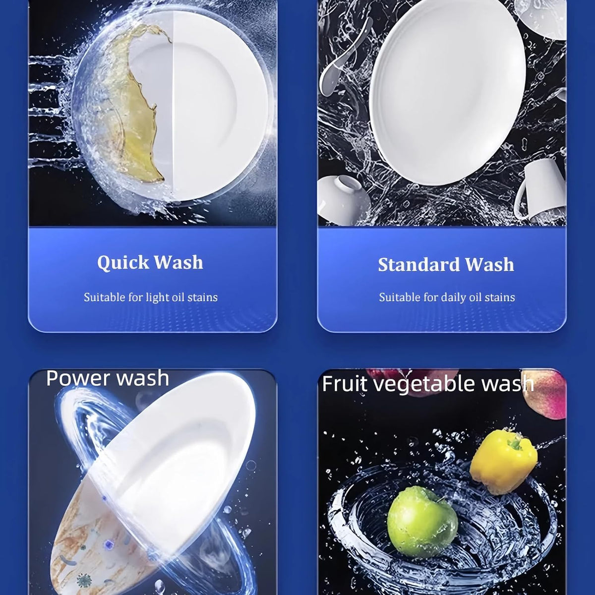 Dishwasher Tabletop Dishwasher Portable Small Fully Automatic 4 Washing Modes and Drying Function Can be connected to the faucet and manually filled with water
