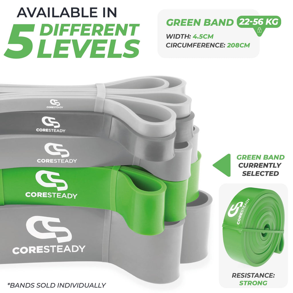 Coresteady Pull Up Bands & Resistance Bands - Heavy Duty Loop Band for Men & Women - Build Fit Power & Muscle - Training, Fitness Assist Pull Ups & Gym Exercise