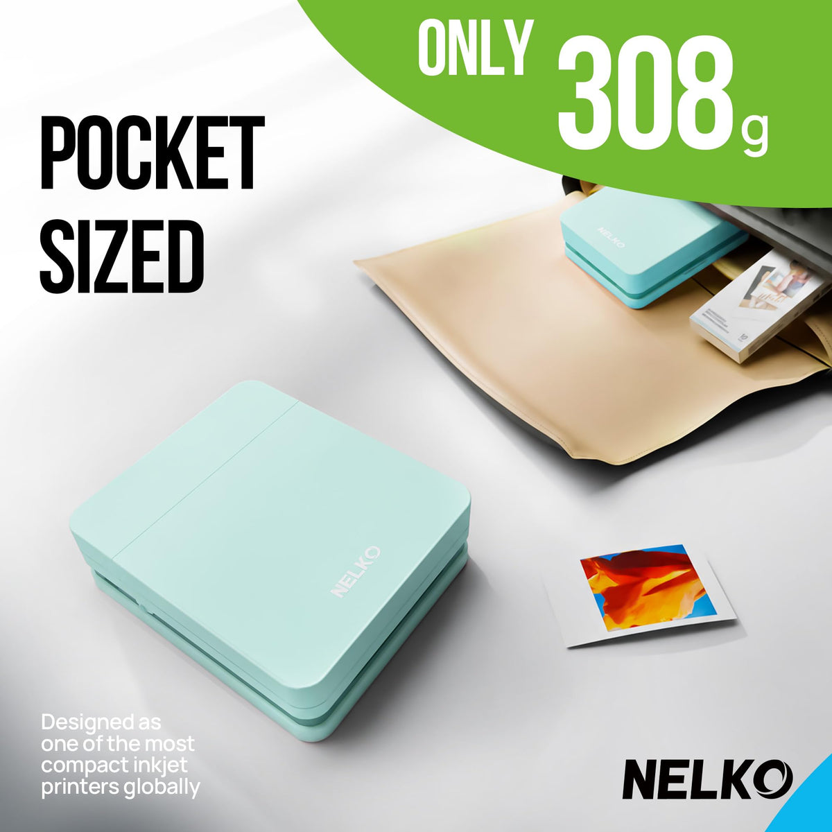 Nelko PP01 Photo Printer, 2x3 Portable Photo Printer, Mini Printer, Purple