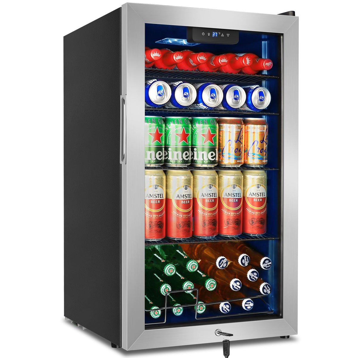 24" Dual Zone Wine and Beverage Refrigerator, Under Counter with Glass Door