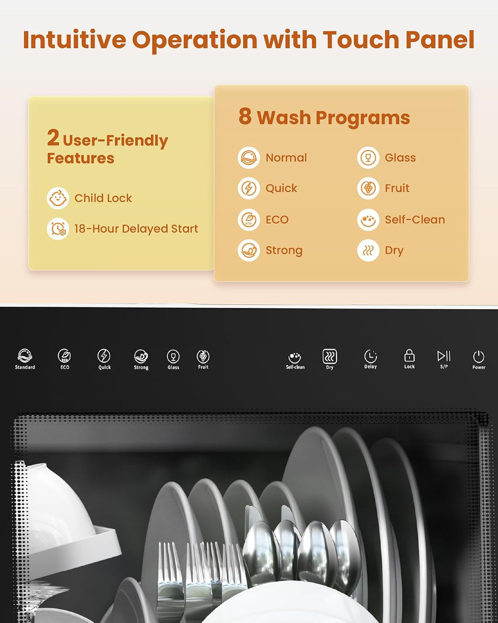 HAVA Countertop Dishwasher with Water Softener & Enhanced Energy Efficiency