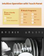 HAVA Countertop Dishwasher with Water Softener & Enhanced Energy Efficiency