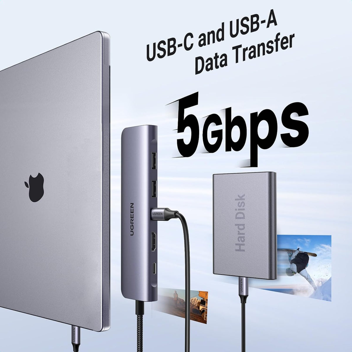 UGREEN USB C Hub, 7-in-1 USB Hub for Laptops, 4K HDMI to USB-C Adapter