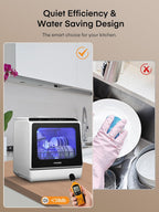 Countertop Dishwasher with Delay Start, 5+1 Wash Programs