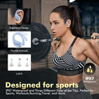 HAOYUYAN Wireless Earbuds, Sports Bluetooth Headphones, 80Hrs Playtime Ear Buds with LED Power Display, Noise Canceling Headset, IPX7 Waterproof Earphones for Workout/Running (Camel)