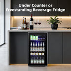 Antarctic Star Beverage Refrigerator Cooler 68 Can, Mini Fridge with Glass Door for Beer Drinks Wine,Freestanding Small Fridge with Electronic Temperature Control for Home and Bar,1.7 cu.ft