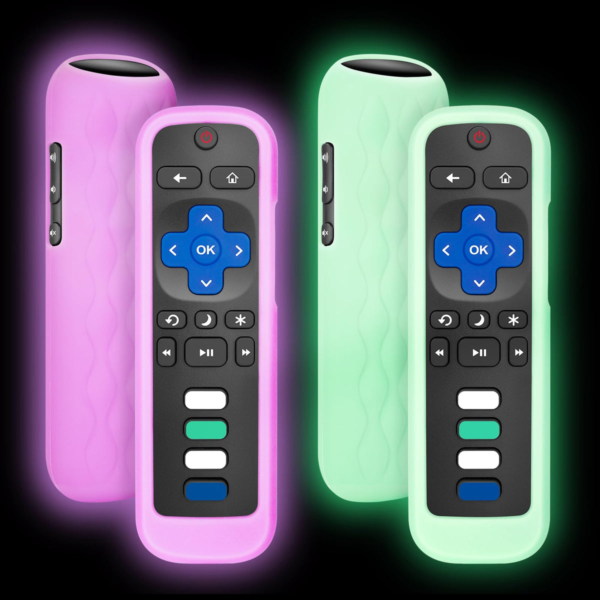 for Roku-Remote-Cover,Glow in The Dark Silicone Protective Case