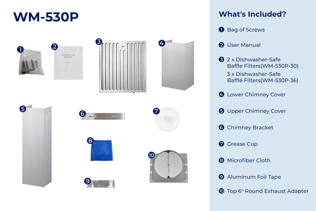 Hauslane Wall Mount Range Hood 30 Inch Convertible 350-750 CFM Low Noise