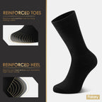 FALARY 12 Pairs Black Mens Socks, Plain Cotton Socks for Men & Women