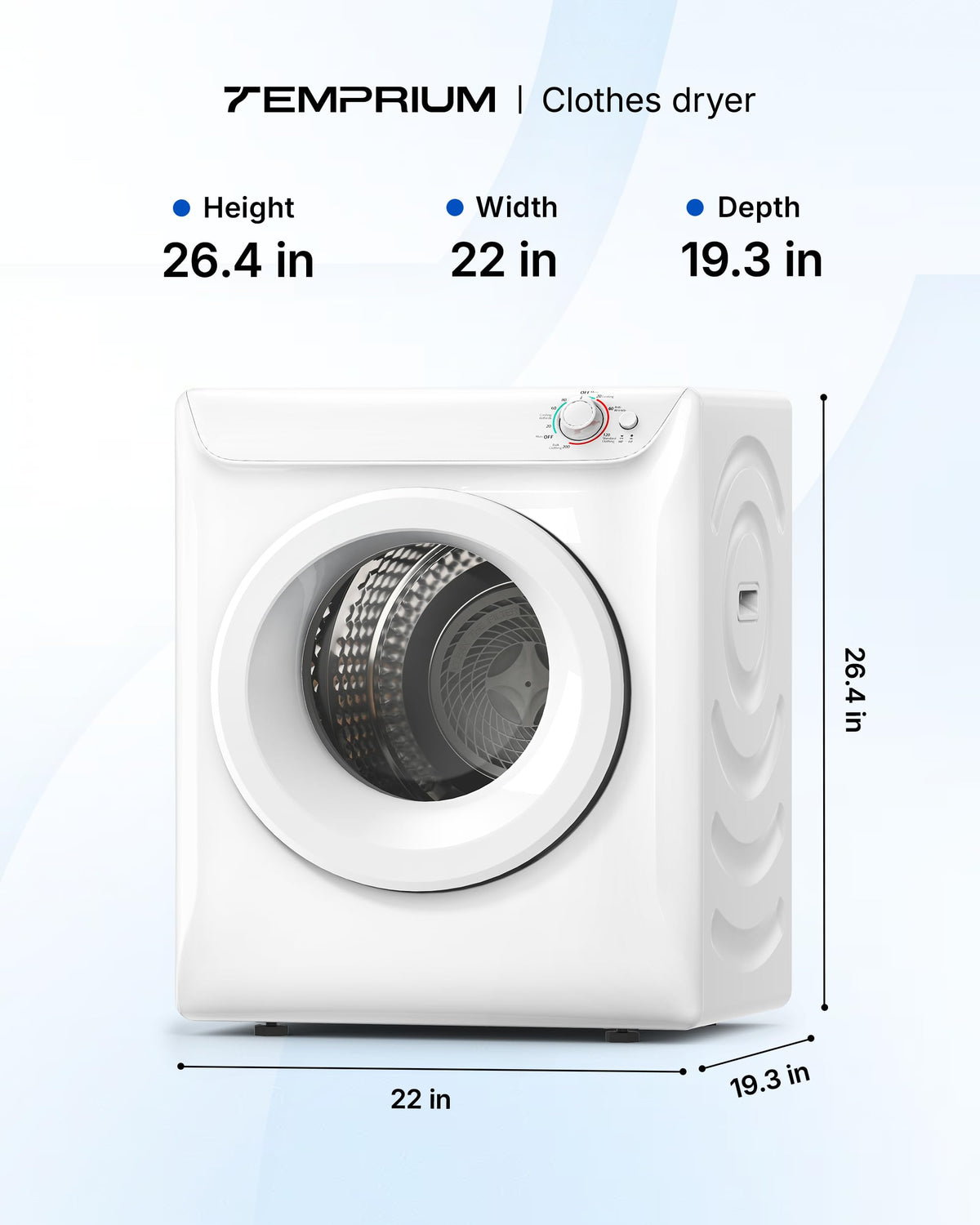 1.5 Cu. Ft. Protable Clothes Dryers with LED Control