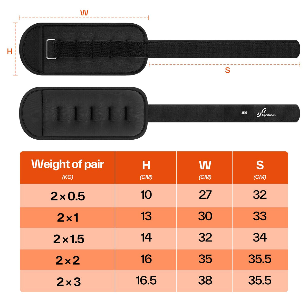 Sportneer Ankle Weights, Leg Weights Wrist Weights Straps