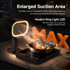 Portable Range Hood, 4-Speed Desktop Exhaust Fan with adjustable Height