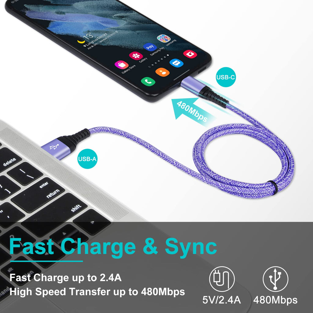 USB C Samsung Charger Cable Fast Charge Lead 6FT 2Pack Type C Phone Charger
