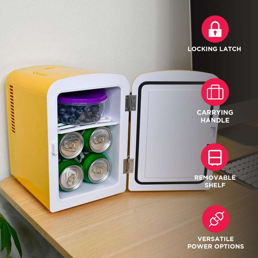 Frigidaire Retro Mini Compact Beverage Cooler, Great for Keeping Office Lunch Cool! (Built-in Bluetooth Speaker)
