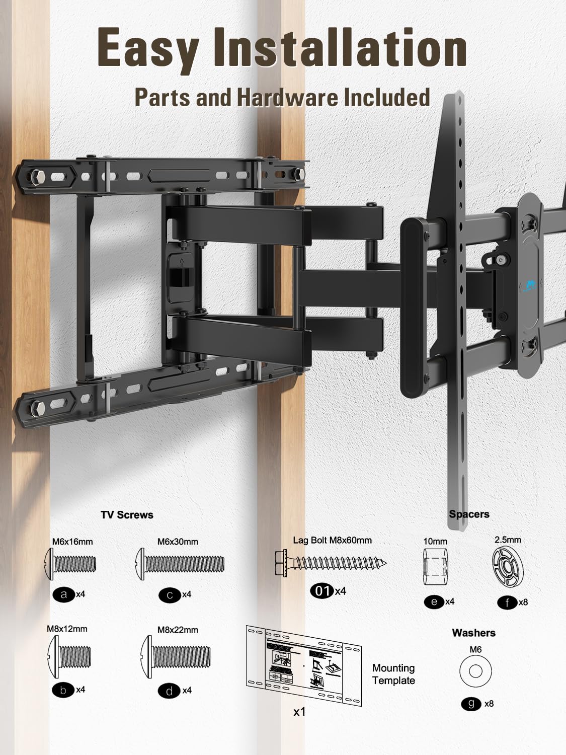 Mounting Dream Full Motion TV Wall Mount for 42-90 Inch TV up to 154lbs