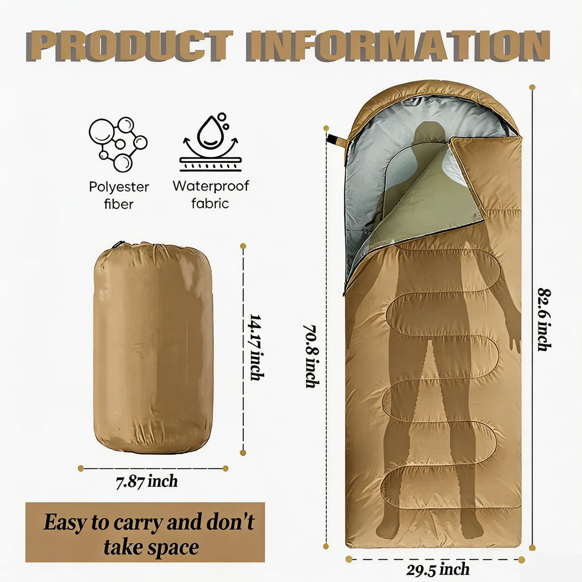 Sleeping Bag for Camping,Sleeping Bags for Adults Backpacking Waterproof,3 Seasons Adult Blanket,Small Packed Ultralight Carry Bag, Soft,Thick and Warm,for Outdoor Camping,Travel,Hiking