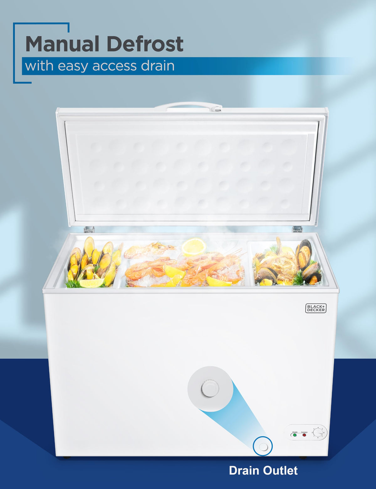 BLACK+DECKER 2.0 Cu. Ft. Compact Chest Freezer, BCFK206, White