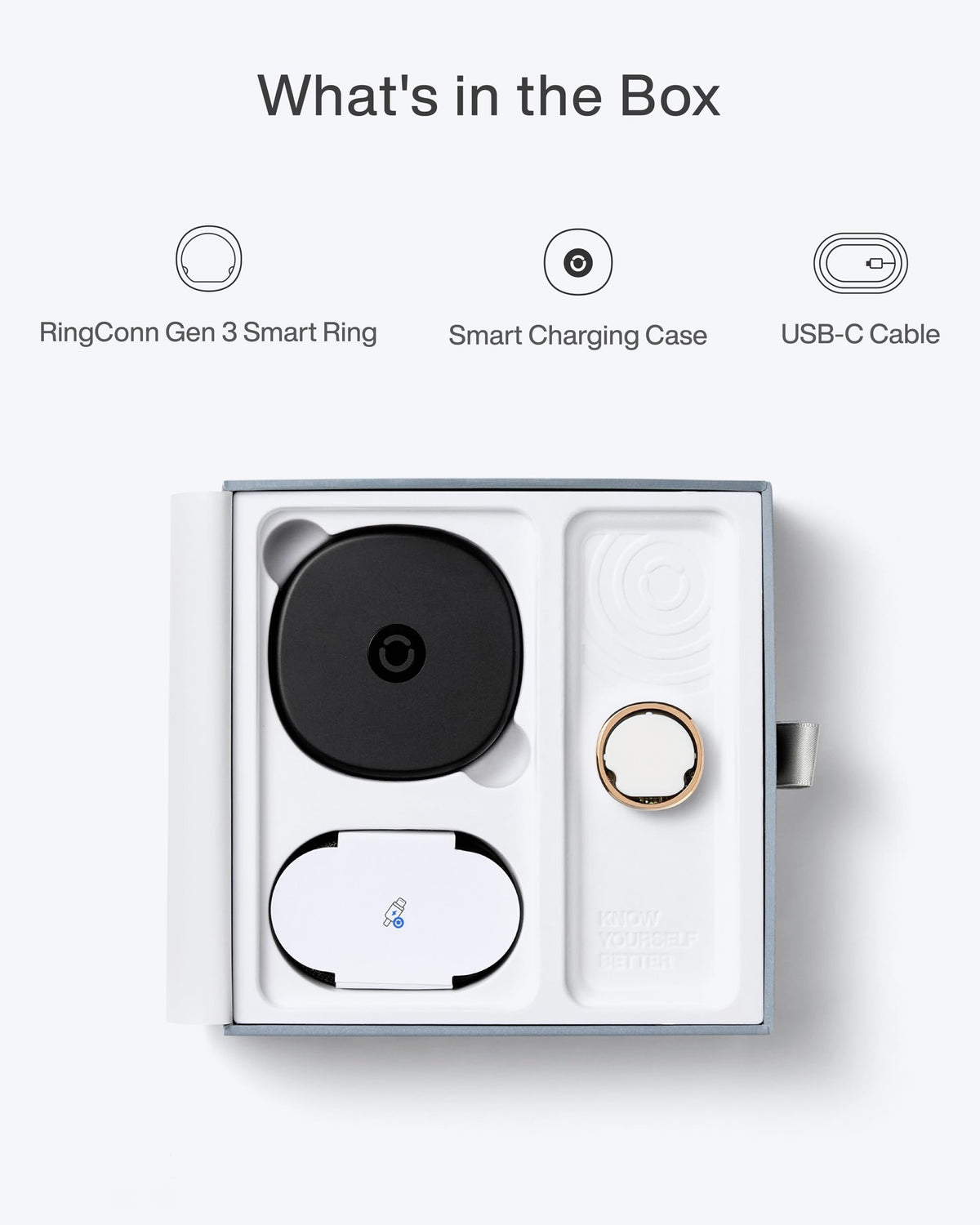 RingConn Gen 3 Smart Ring - Vascular Trends(Size 11, Matte Black)