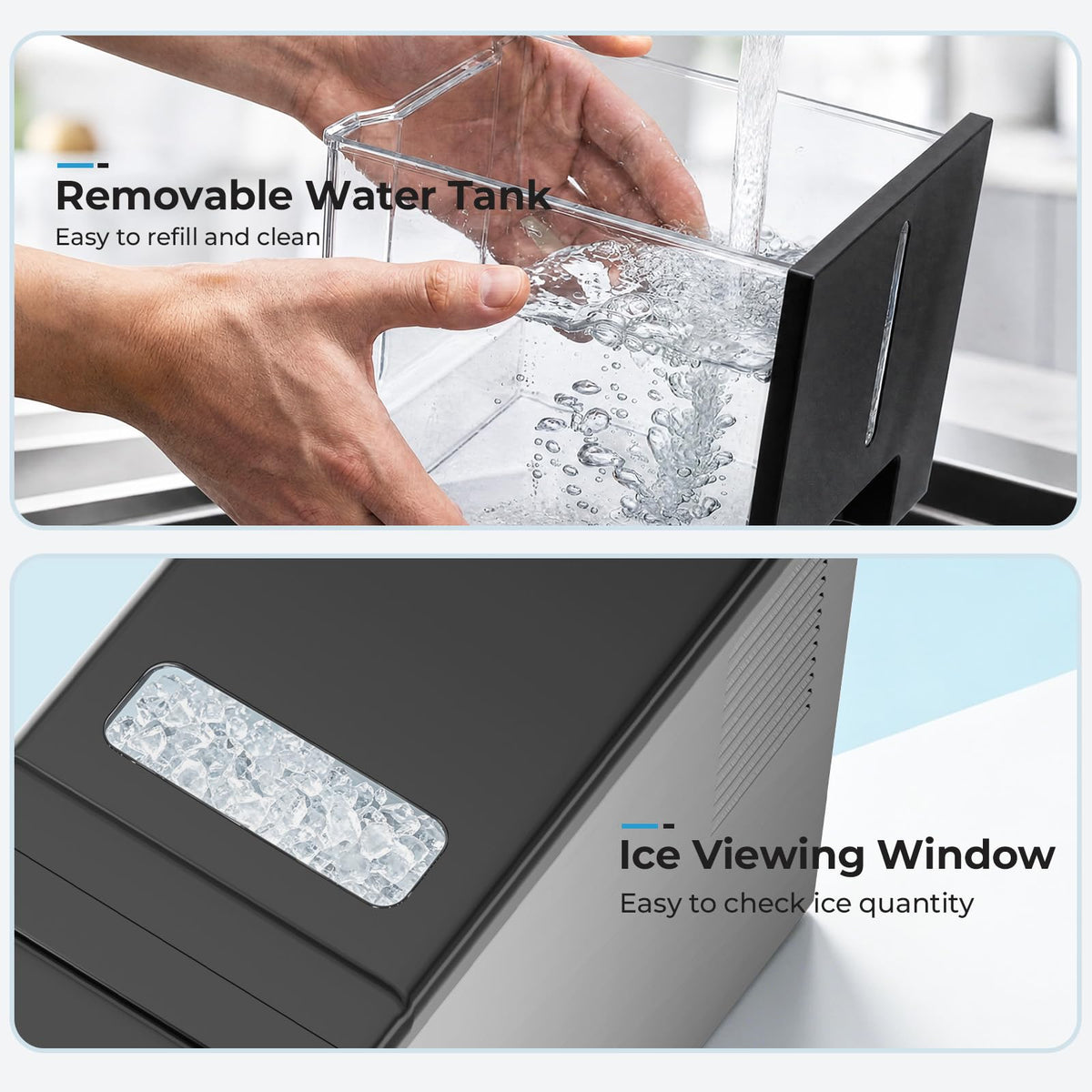 Antarctic Star Nugget Ice Maker Countertop with Self-Dispensing, 33lbs/24H