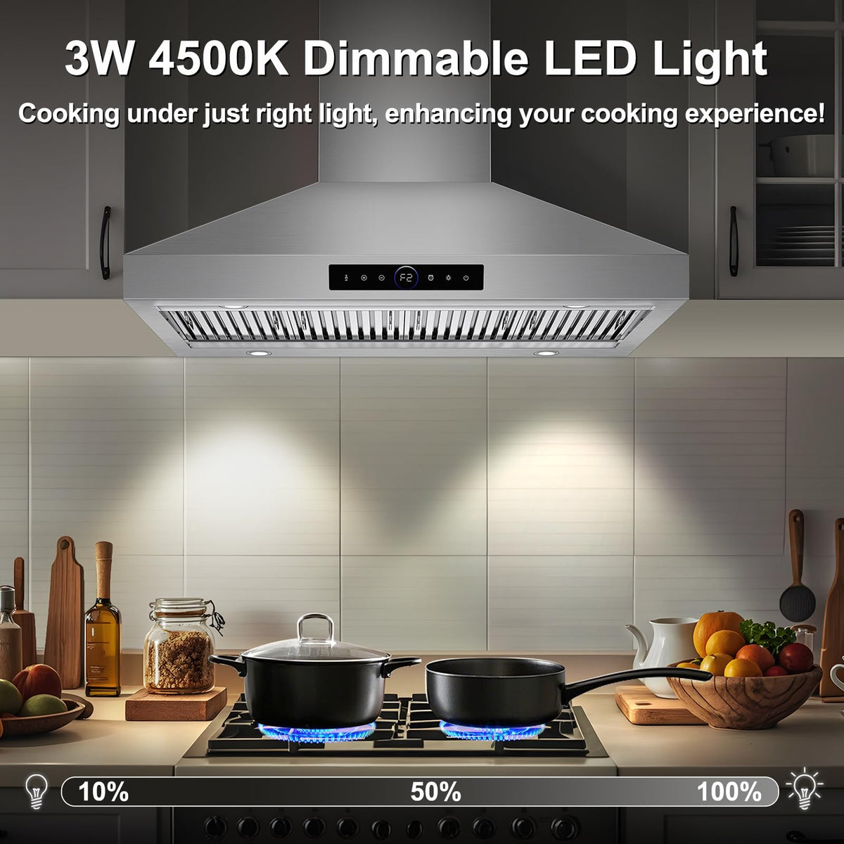 42 inch Range Hood Under Cabinet 1200 CFM Stainless Steel Stove Vent Hoods