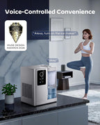 Silonn Ice Maker Countertop, 9 Cubes Ready in 6 Mins, 26lbs in 24Hrs, Self-Cleaning Ice Machine with Ice Scoop and Basket, 2 Sizes of Bullet Ice for Home Kitchen Office Bar Party