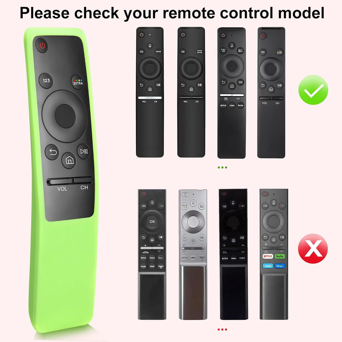 (2 Pack) Cover for Samsung Remote Silicone Protective Case Compatible with Samsung TV Remote Control Cover BN59 Series Glow in The Dark Remote Skin Sleeve