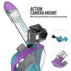 G2RISE SN01 Full Face Snorkel Mask with Detachable Camera Mount, Anti-Fog and Foldable Design, Advanced Breathing System for a Safe Adults/Kids Snorkeling Experience