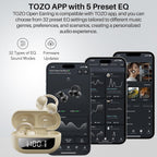 TOZO OpenEarRing Open Ear Earbuds 40H Bluetooth 5.4 Lightweight Comfort