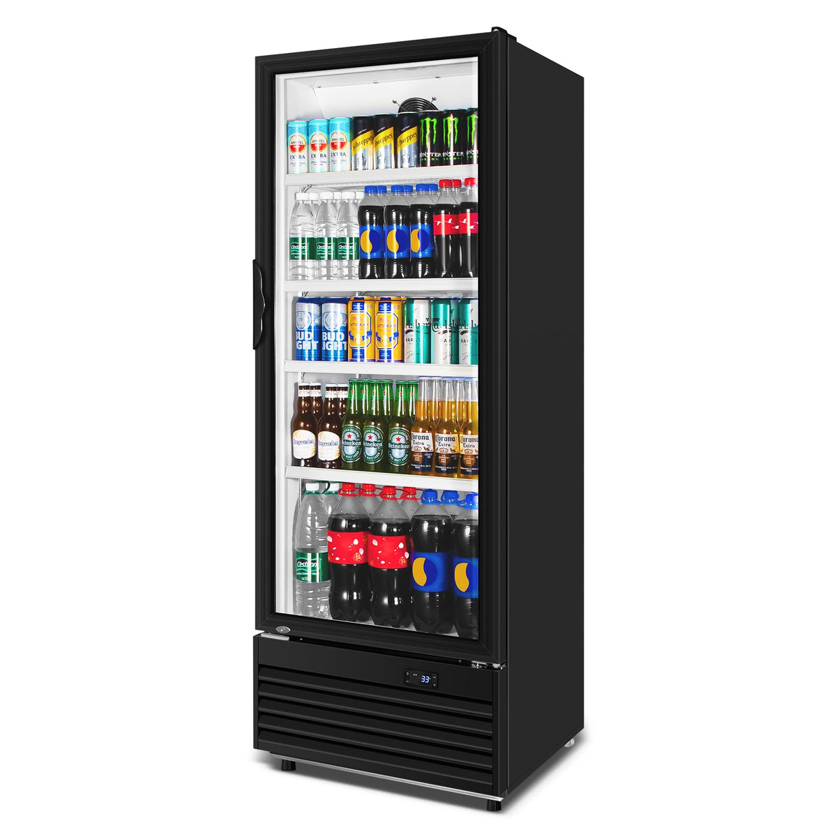 Commercial Cake Display Refrigerator, 78L Countertop Glass Cooler with LED Light, 32-53.6°F Digital Thermostat, Frost-Free Pastry Showcase for 11" Cake, Tempered Glass & Rear Door for Bakery/Cafe/Home