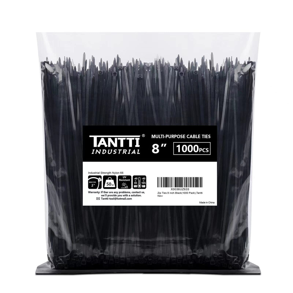 Zip Ties 12 inch, Black Zip Ties 100 pack, 40lb, Cable Ties, Self-locking Wire ties for indoor and outdoor use, by Tantti