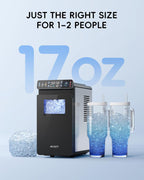 ecozy Small Ice Maker with Full-Color Panel & Timer Function, 26 lbs/Day