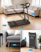 Treadmill for Home Foldable Walking Pad - Running Machine with Incline stable