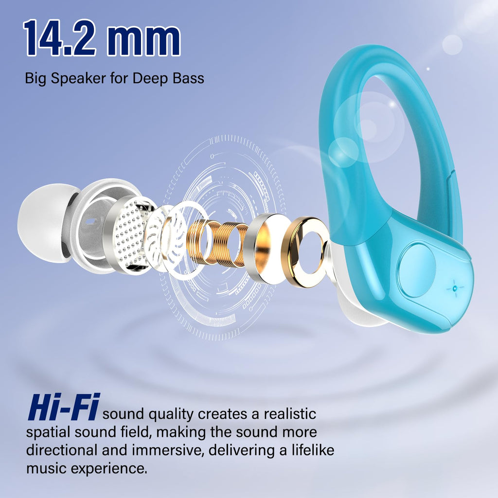 Wireless Earbuds Sports, 75Hrs Bluetooth 5.4 Headphones, Bass Hi-Fi Stereo