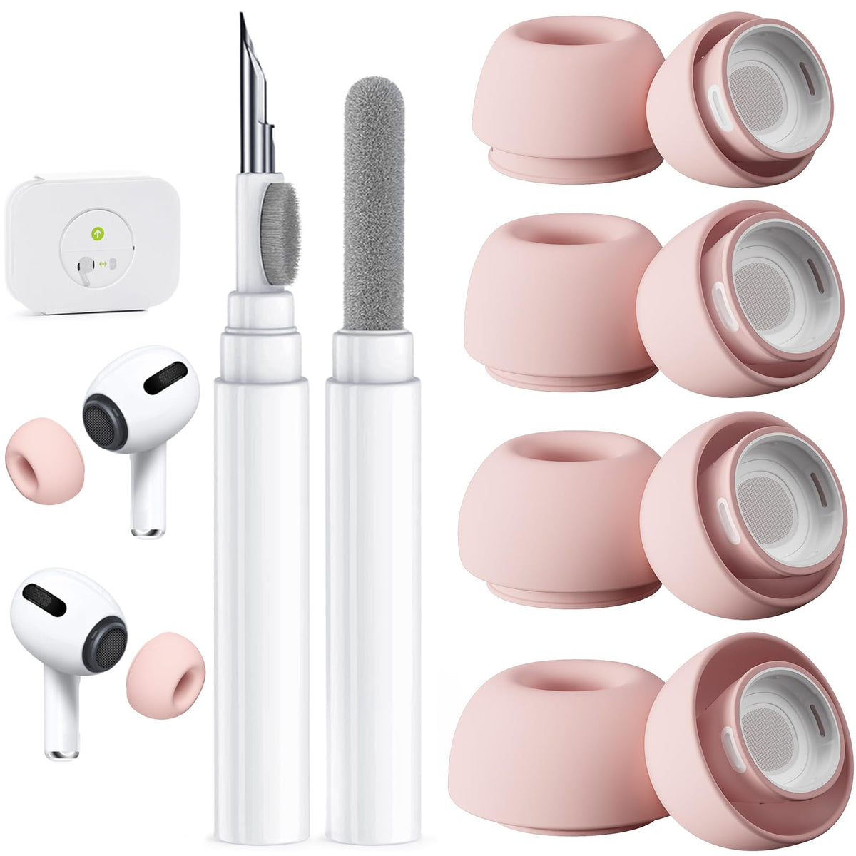 5 Pairs Replacement Ear Tips for AirPods Pro 3 (White)