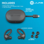 JLab, Go Sport+, True Wireless Workout Earbuds, Bluetooth Sport Earbuds, Clear Calling, Sand