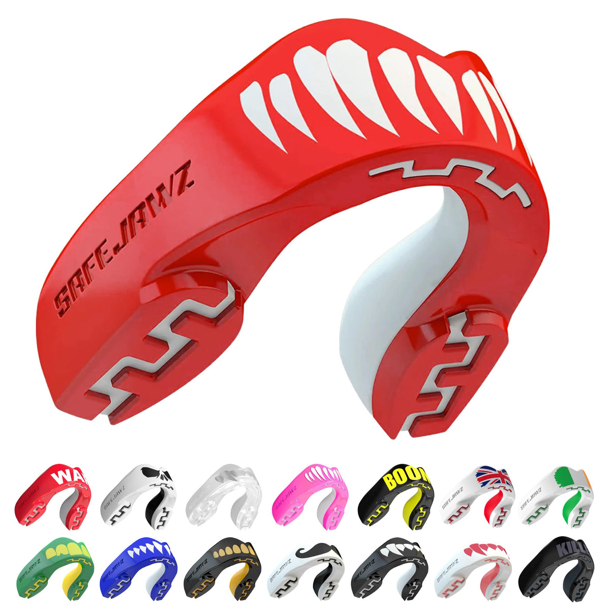 SAFEJAWZ Mouth Guard, Adult & Junior Dual Layer Gum Shield with Case