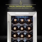 SCHMÉCKÉ 12 Bottle Compressor Wine Cooler Refrigerator w/Lock - Large Freestanding Wine Cellar For Red, White, Champagne or Sparkling Wine - 41f-64f Digital Temperature Control Fridge Stainless Steel
